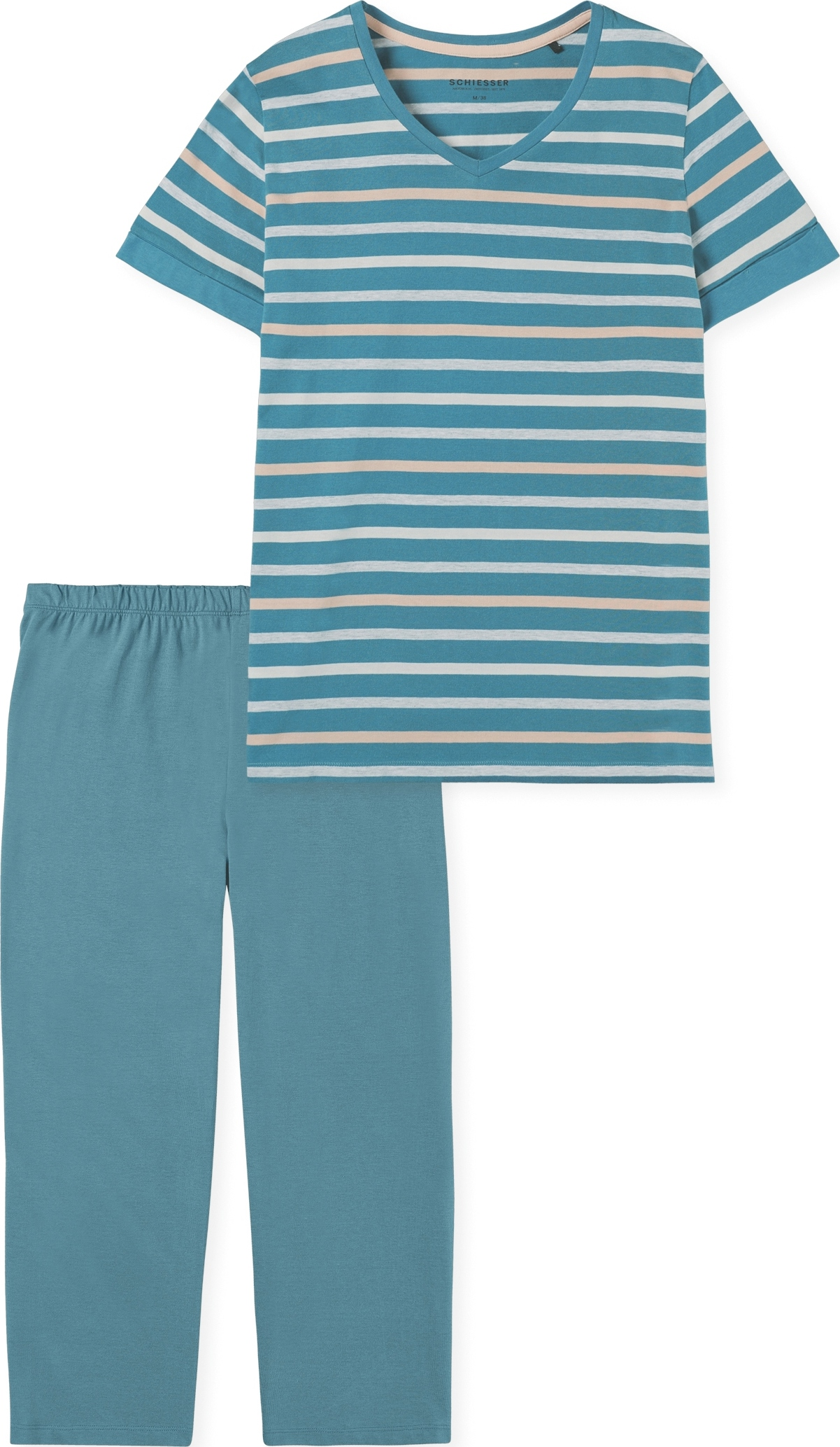 Casual Essentials Dames Pyjama Lang Bluegrey