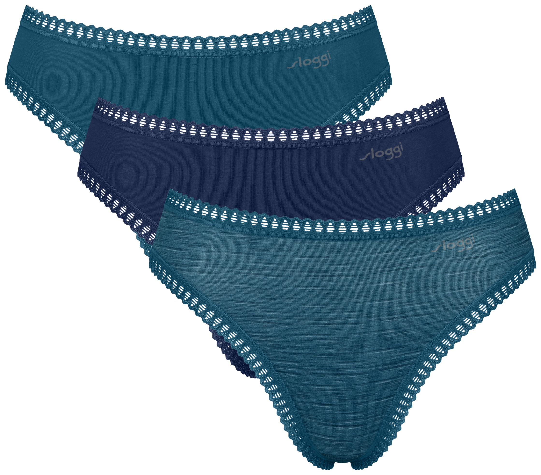 Sloggi Dames GO Crush High Leg Turquoise 3-Pack