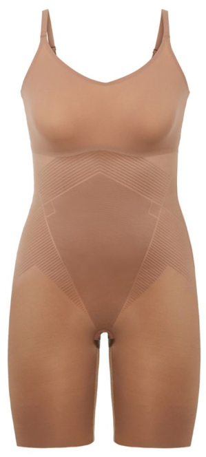Dames Thinstincts 2.0 - Closed-Bust Mid-Thigh Bodysuit Cafe au Lait
