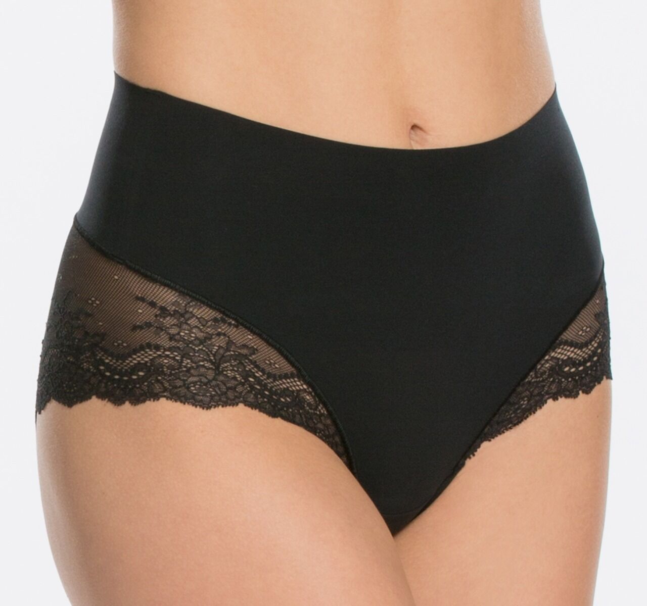 Undie-Tectable Dames Lace Hi-Hipster Zwart