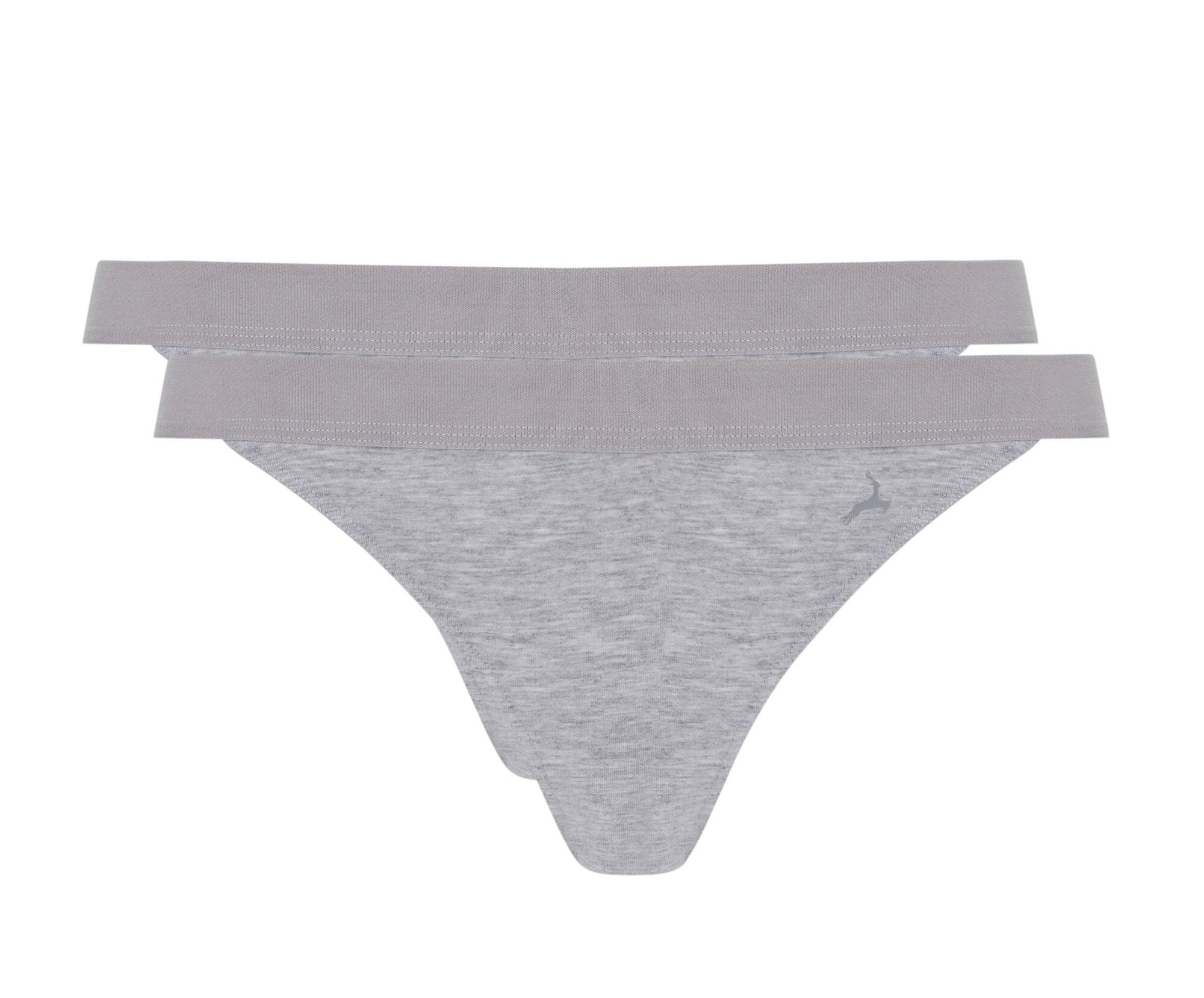 Dames Fine 2-Pack Tanga Slip Grijs