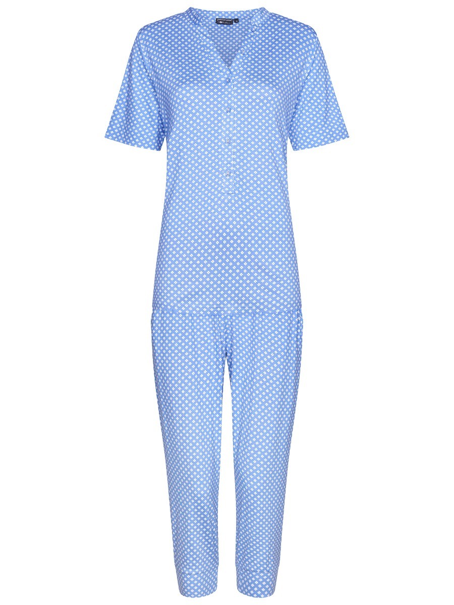 Dames Luxe Pyjama Capri Pants Blauw