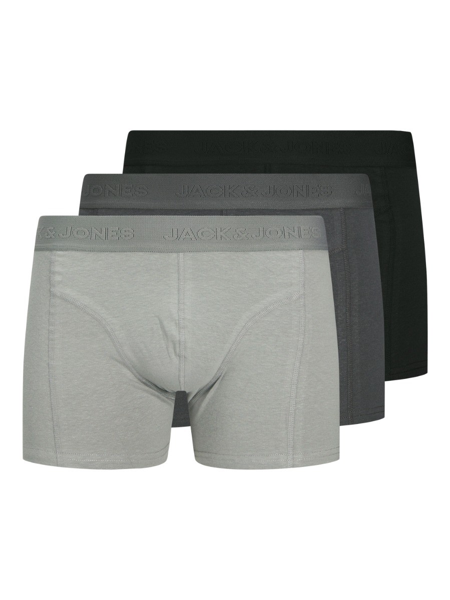Heren Jacordinary Trunks 3-Pack Zwart/Grijs