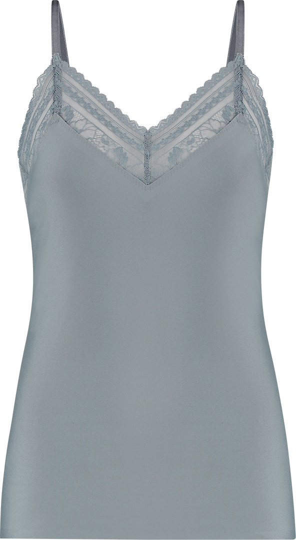 Secrets Dames Spaghetti Top Met Kant Dove Blue