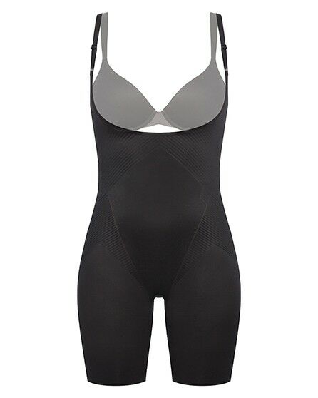 Dames Thinstincts 2.0 - Open-Bust Mid-Thigh Bodysuit Zwart