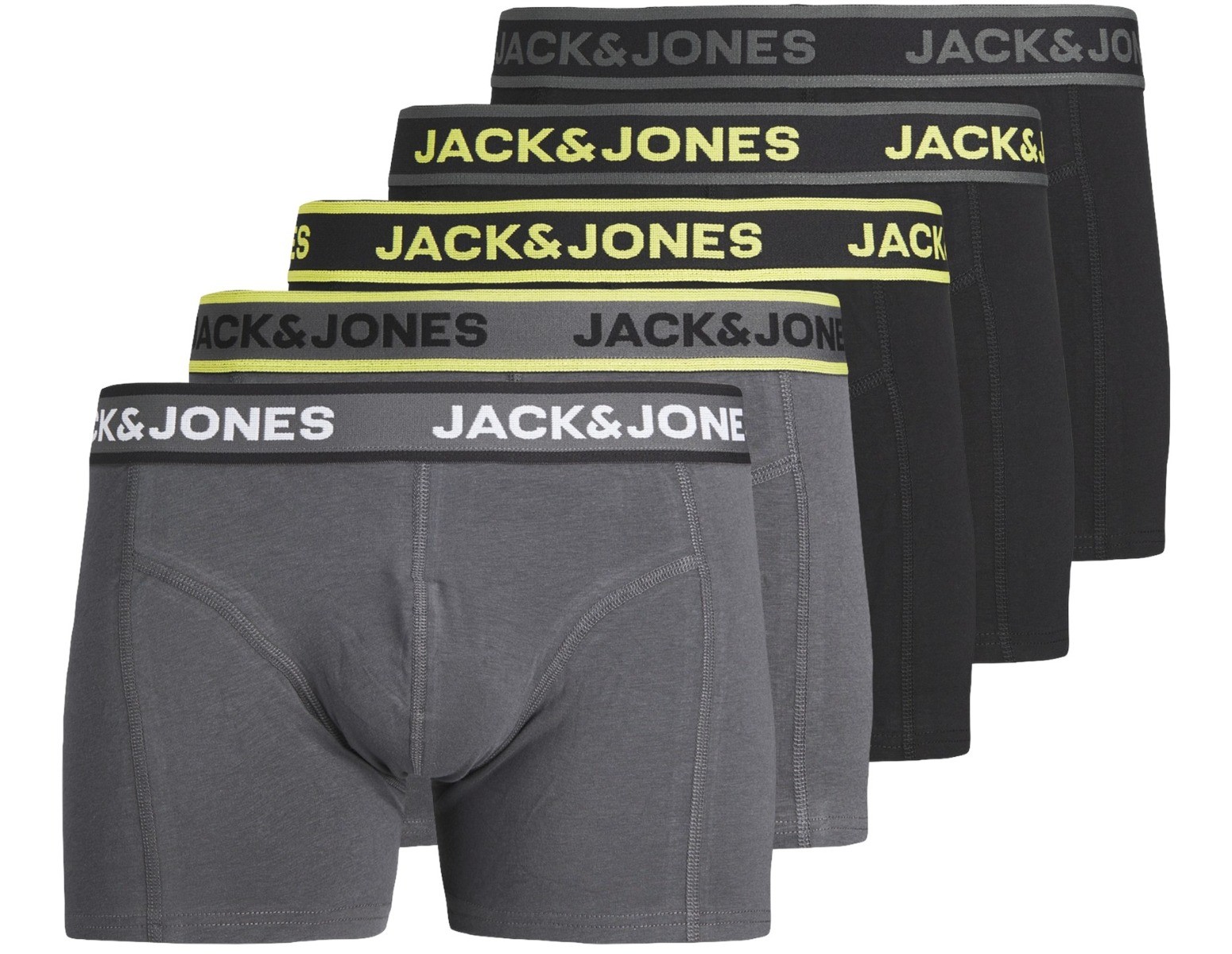 Heren Jacspeed Solid Trunks 5 Pack Box Zwart