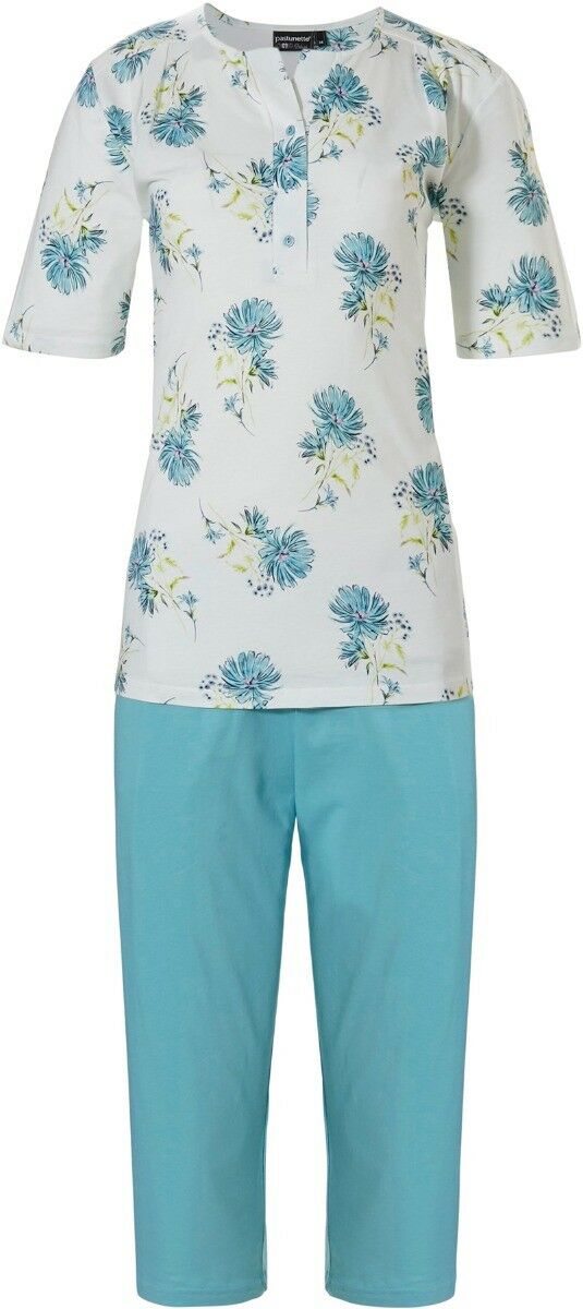 Aqua Pyjama Wit/Aqua Blauw/Geel/Paars