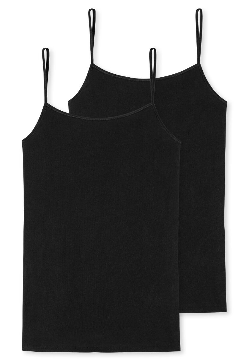 95/5 Dames Spaghetti Top 2-Pack Black