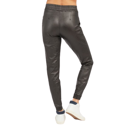 Dames Like-Leather Joggingbroek Zwart