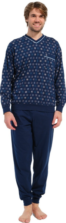 Heren Pyjama,Pants Cuff dark blue