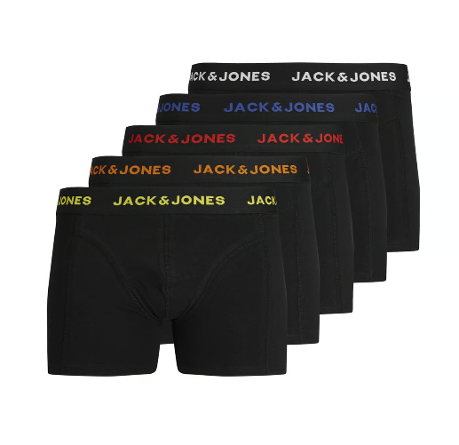 Heren Jacblack Friday Trunks 5 Pack Box Zwart