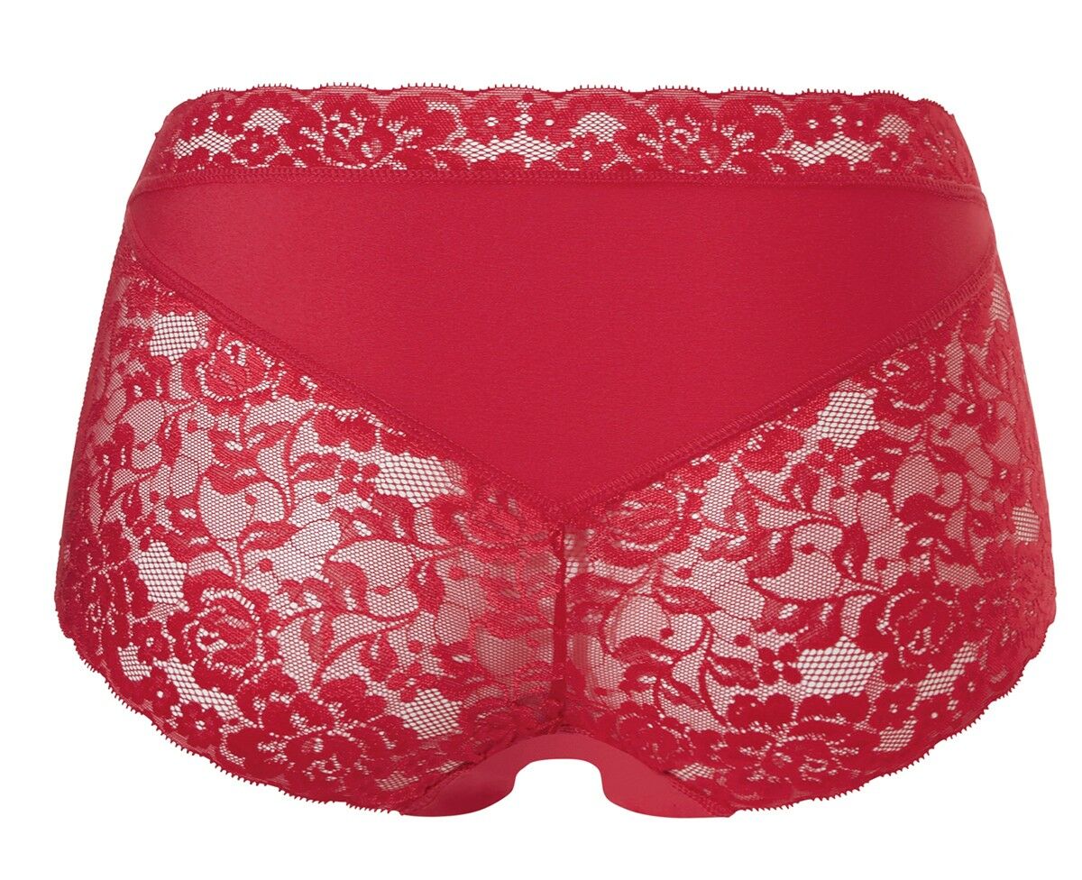 Secrets Dames High Waist Met Kant Rood