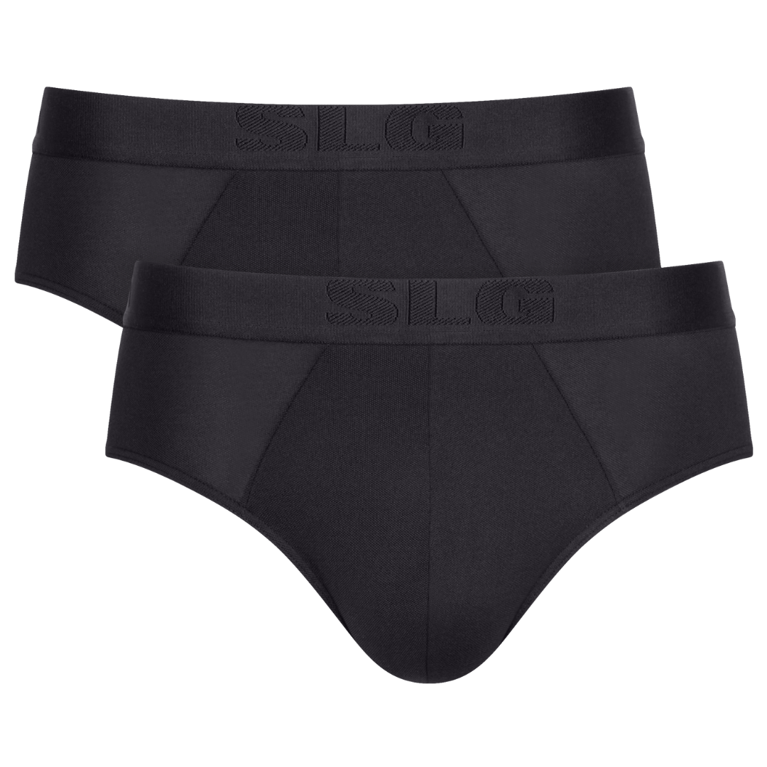 MEN SLG Base Heren Soft Brief 2-Pack Black