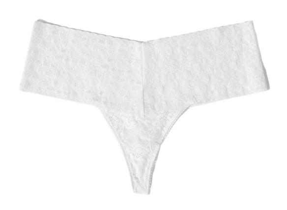 Dames High Waist Thong Coconut White