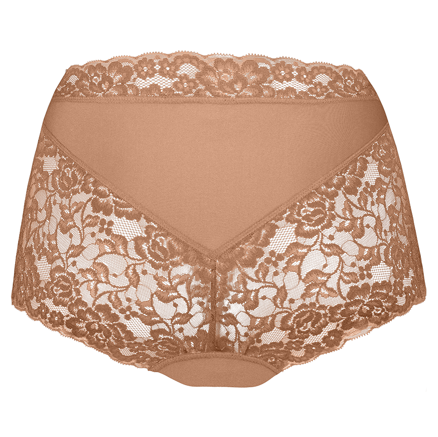 Secrets Dames High Waist Met Kant Hazelnut