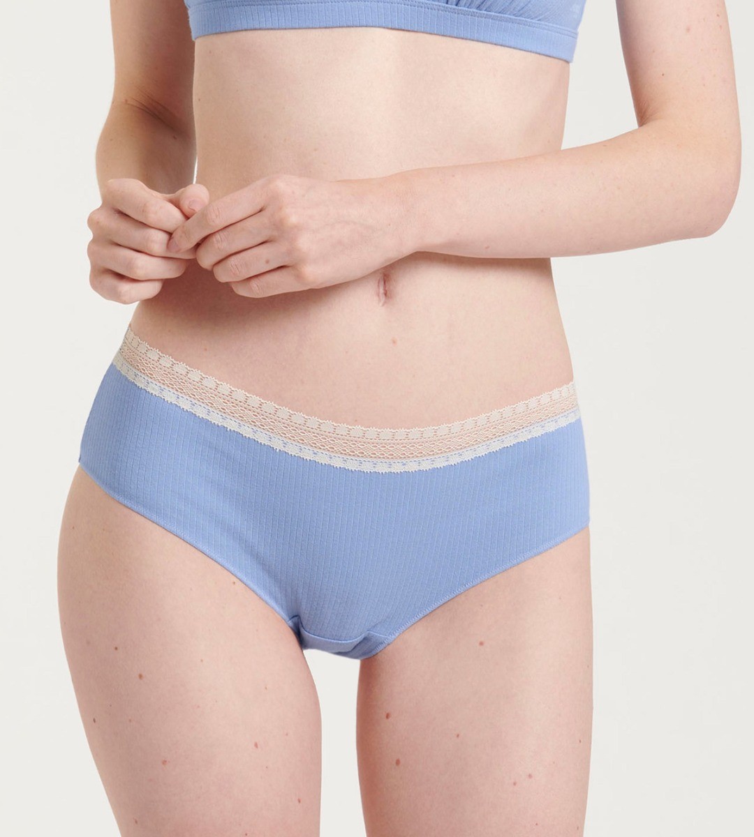 Go Ribbed Dames Hipster 2-Pack Blauw