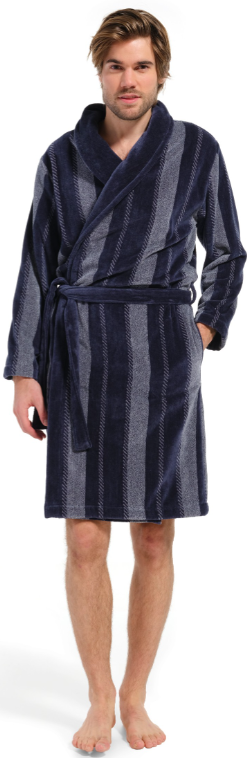 Heren Morning Gown Shawlcollar dark blue