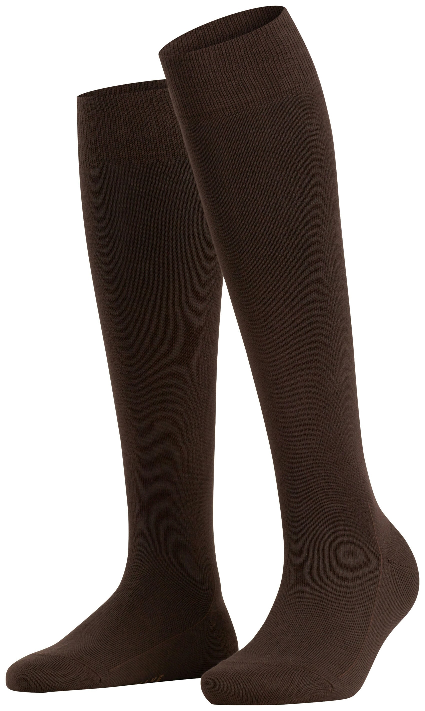 FALKE Dames Family Kniekousen Donker Bruin