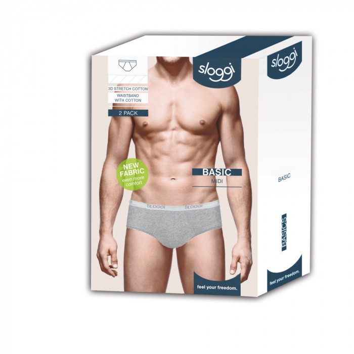 MEN Basic Heren Midi 2-Pack Grijs MEN Basic Heren Midi 2-Pack Grijs