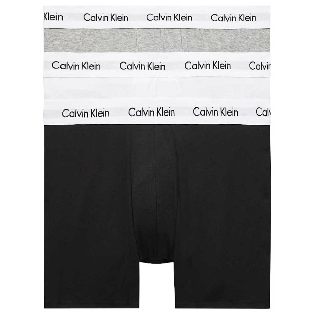 Heren Cotton Stretch 3-Pack Boxer Black/ White/ Grey Heather