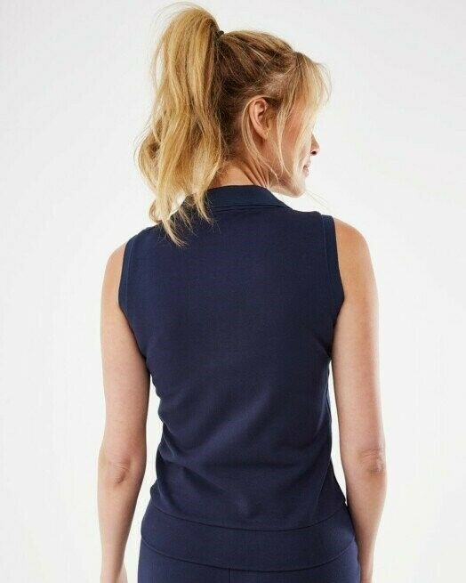 Dames Mouwloze Polo Donkerblauw