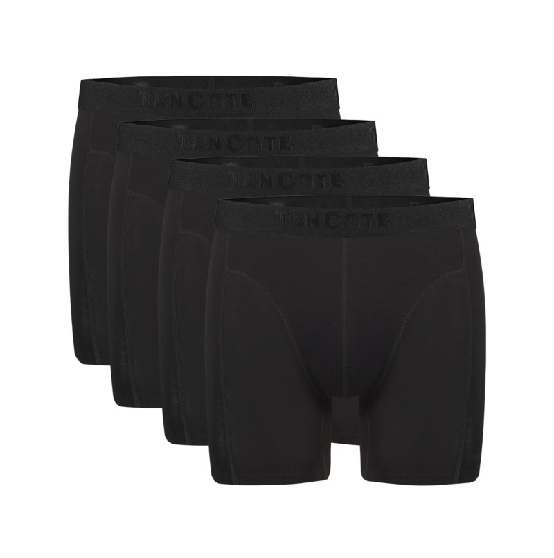 Basics Bamboo Viscose Heren Long Shorts 4-Pack Black