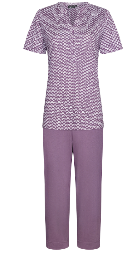 Dames Luxe Pyjama Capri Pants Donker Paars