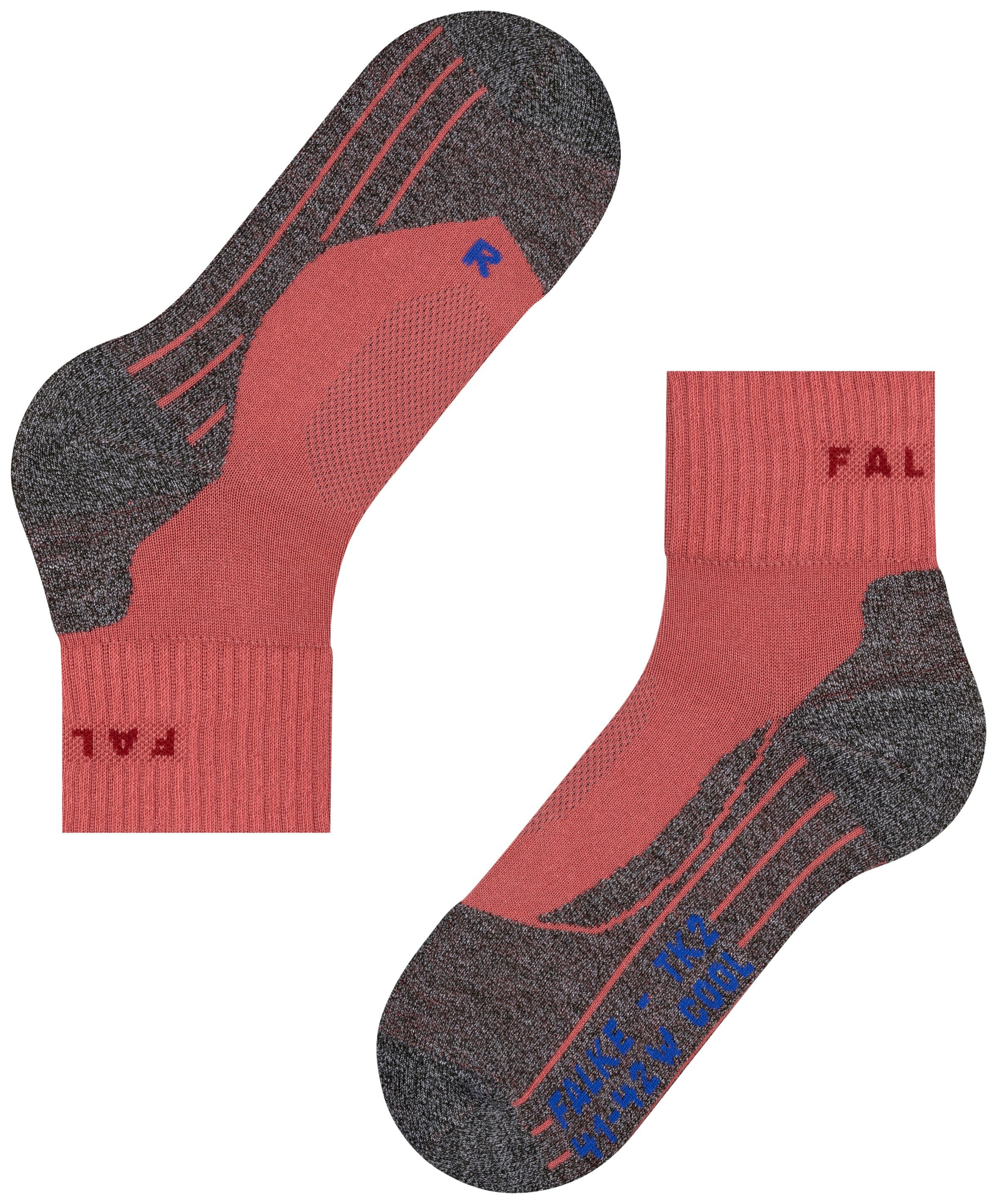 FALKE Dames TK2 Explore Cool Short Wandelsokken Mixed Berry