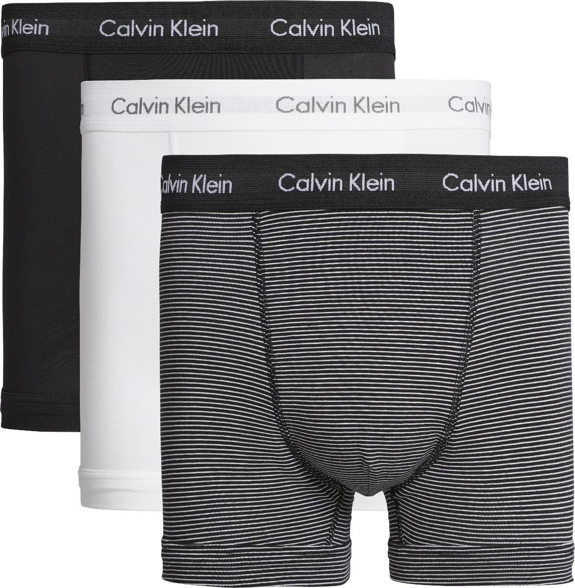 Heren Cotton Stretch 3-Pack Trunk Wit / Zwart