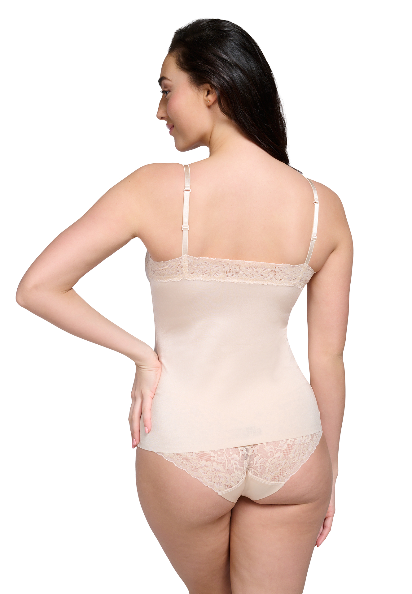 Ten Cate Secrets Lace Dames Spaghetti Top Shiny Almond