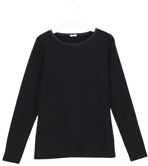 Dames Perfect Line Cotton T-Shirt Long Sleeve Black