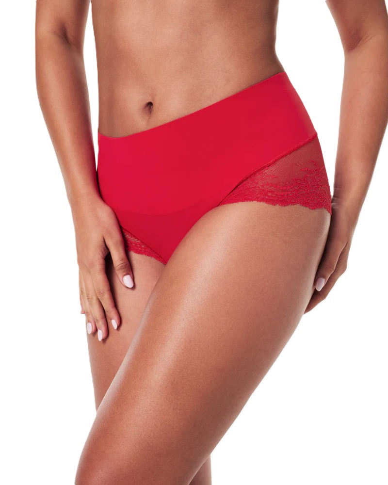 Spanx Dames SPANXsupersmooth Undietectable Lace Hi-Hipster Spanx Red