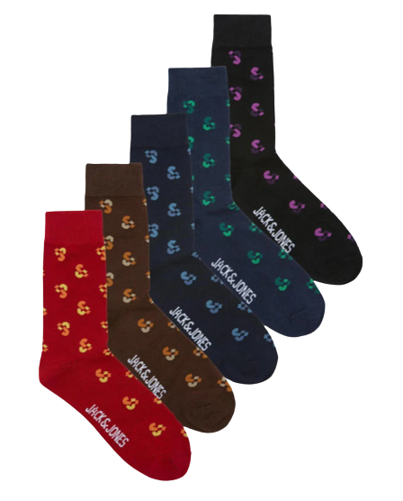 Heren Jacdna Logo Socks 5 Pack