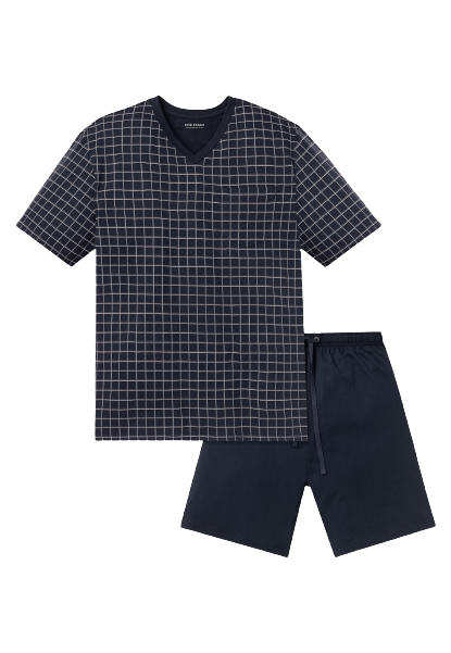 Heren Pyjamashort Donkerblauw