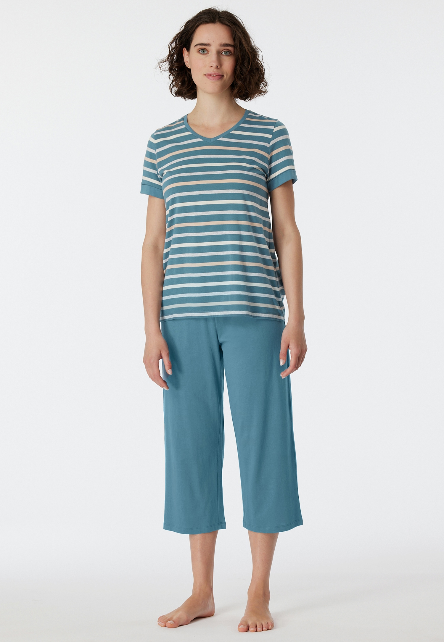 Dames Pyjama lang Bluegrey