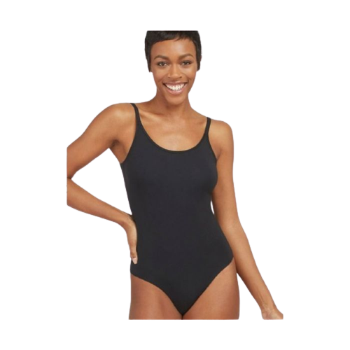 Dames Cotton Comfort String Bodysuit Zwart