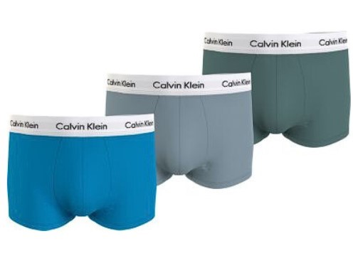 Cotton Stretch Heren Low Rise Trunk 3-Pack Blauw