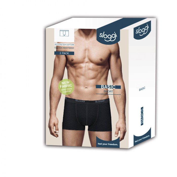 Heren Basic 2-Pack Short Zwart