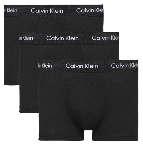 Cotton Stretch Heren Low Rise Trunk 3-Pack Black W. Black Wb