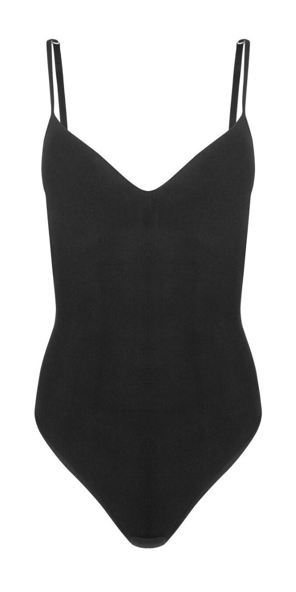 Dames Soft Thong Body Black