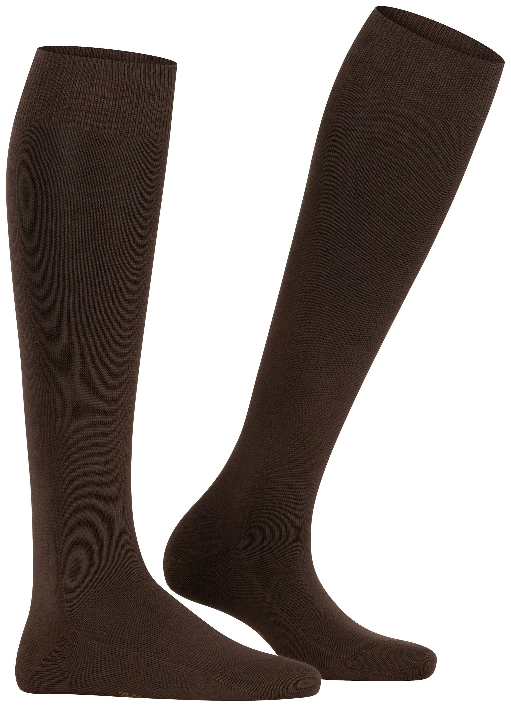 FALKE Dames Family Kniekousen Donker Bruin