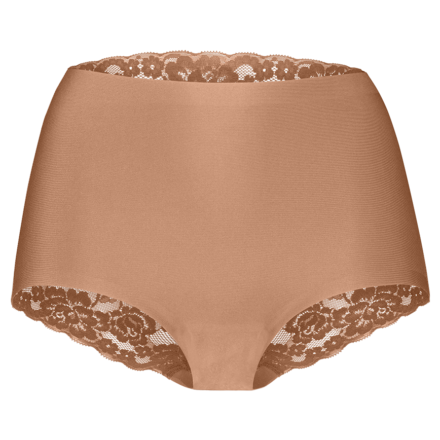 Secrets Dames High Waist Met Kant Hazelnut