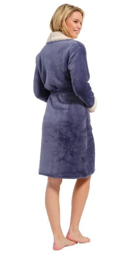 Dames Badjas Fleece Donkerblauw