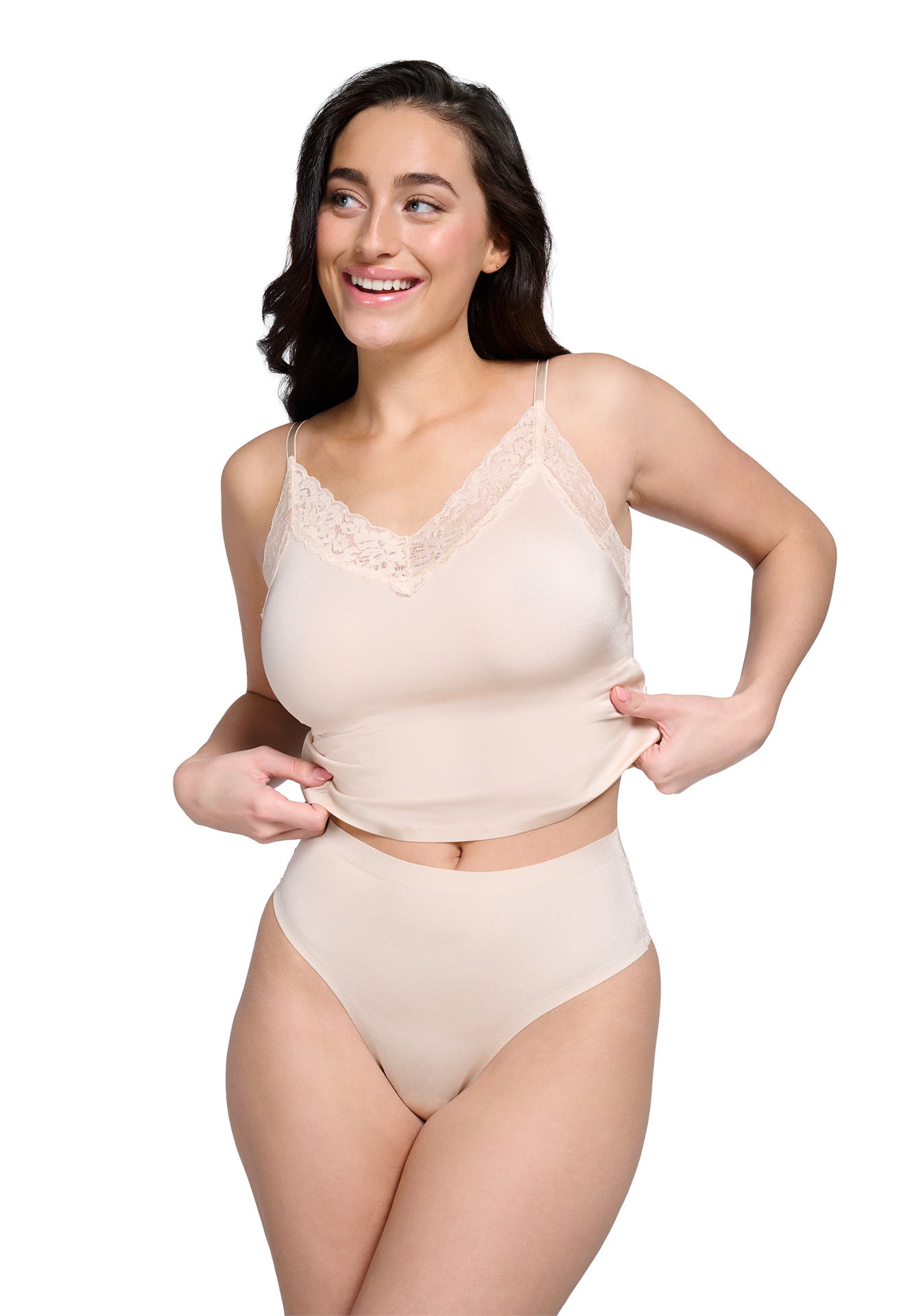 Ten Cate Secrets Lace Dames High Waist Brazilian Shiny Almond