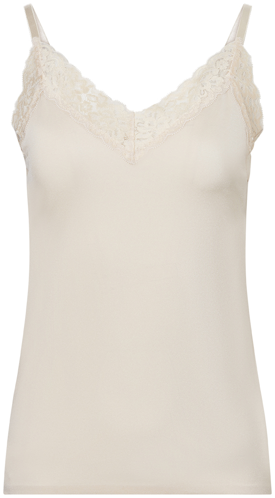 Secrets Lace Dames Spaghetti Top Shiny Almond