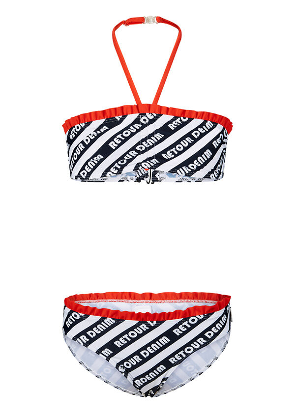 Meisjes Bikini Florelise Wit/Donkerblauw/Rood