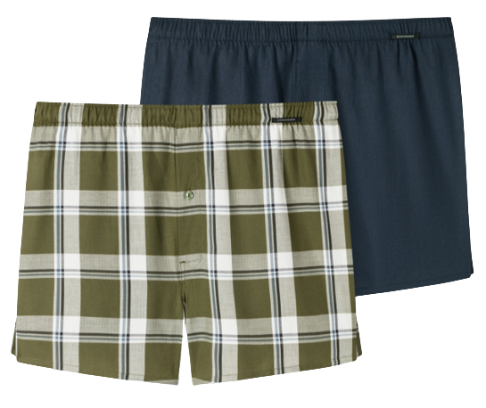 Heren Boxershort Geruit Blauw/Groen