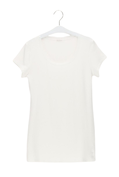 Dames Perfect Line Modal - T-Shirt Round Short Sleeve Ivory