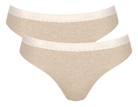 Go Ribbed Dames Tai 2-Pack Grey Combination