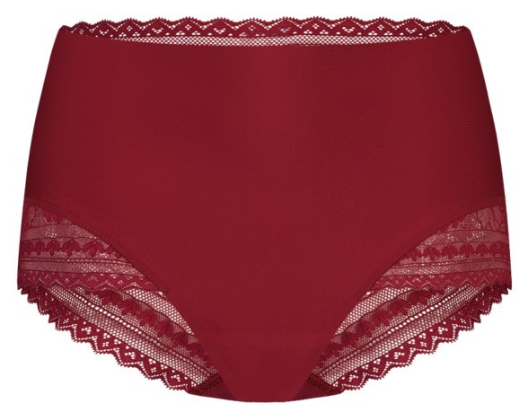 Secrets Dames High Waist Met Kant Beet Red